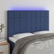 vidaXL Προσκέφαλο για κρεβάτι με LED, μπλε, 144x5x118/128 cm, ύφασμα