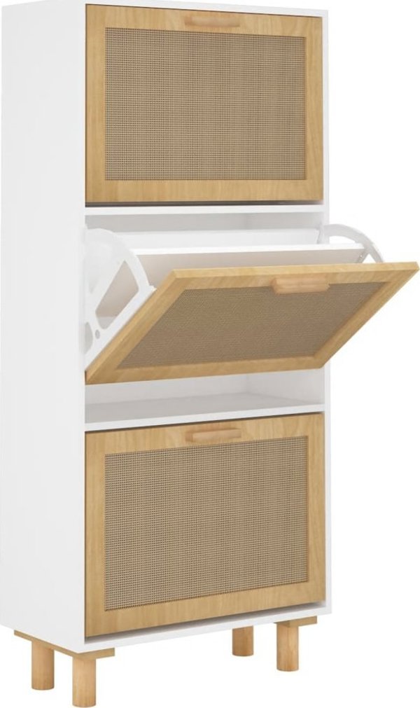 vidaXL Szafka na buty, biala, 52x25x115 cm, material drewnopochodny