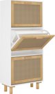 vidaXL Szafka na buty, biala, 52x25x115 cm, material drewnopochodny