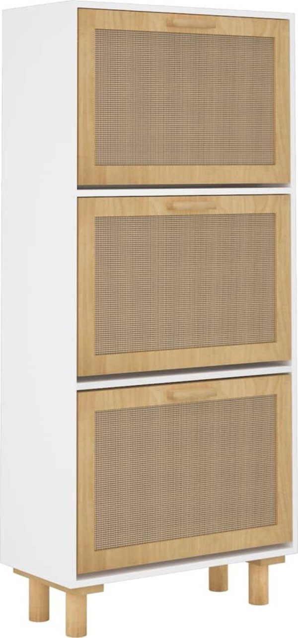 vidaXL Szafka na buty, biala, 52x25x115 cm, material drewnopochodny