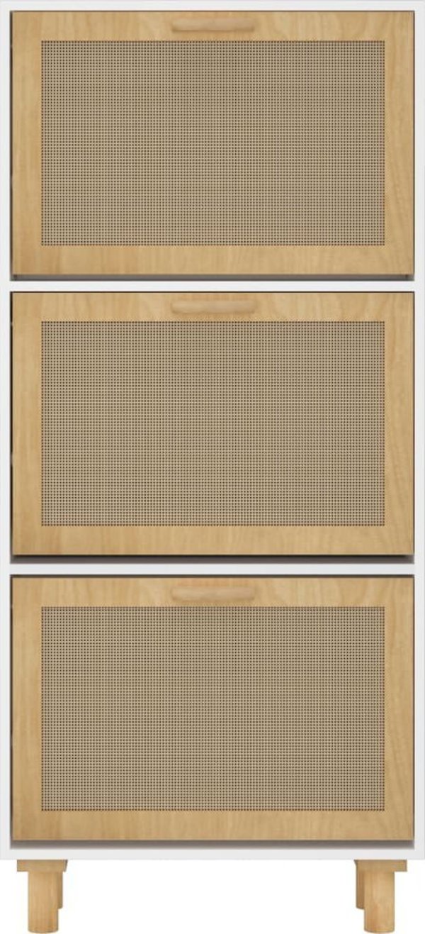 vidaXL Szafka na buty, biala, 52x25x115 cm, material drewnopochodny