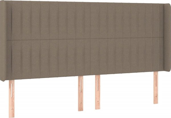 vidaXL Κρεβάτι κοντινεντάλ με στρώμα, taupe, 160x200 cm, ύφασμα