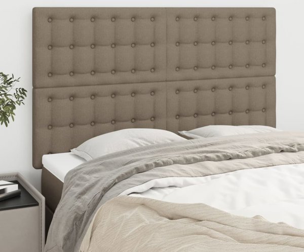 vidaXL Σετ 4 Προσκέφαλα Κρεβατιού Taupe 72x5x78/88 cm από Υφασμάτινη Επένδυση.