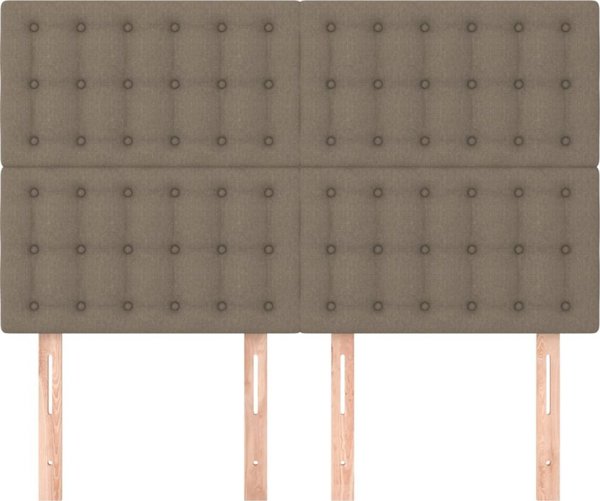 vidaXL Σετ 4 Προσκέφαλα Κρεβατιού Taupe 72x5x78/88 cm από Υφασμάτινη Επένδυση.