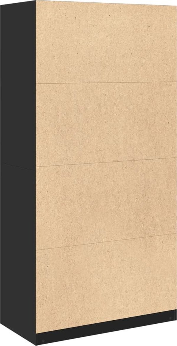 vidaXL Ντουλάπα, μαύρη, 100x50x200 cm, ξύλινο σύνθετο υλικό