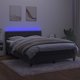 vidaXL Λούτζκο κοντινεντάλ με στρώμα και LED, γκρι βελούδο, 140x200 εκ.