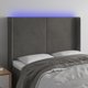 vidaXL Zaglowek do lozka z LED, ciemnoszary, 147x16x118/128cm, aksamit