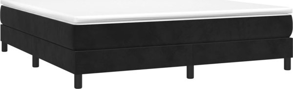 vidaXL Κρεβάτι kontynentalne με στρώμα, μαύρο βελούδο, 160x200 εκ.