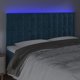 vidaXL Zaglowek do lozka z LED, ciemnoniebieski, 160x5x118/128 cm