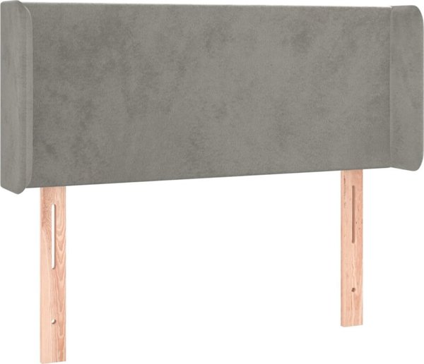 vidaXL Κεφαλαριό uszak, ανοιχτό γκρι, 103x16x78/88 εκ., βελούδο