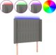 vidaXL Κεφαλάρι για κρεβάτι με LED, σκούρο γκρι, 83x16x118/128 εκ., ύφασμα