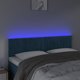 vidaXL Κεφαλάρι για κρεβάτι με LED, σκούρο μπλε, 144x5x78/88 cm, βελούδο