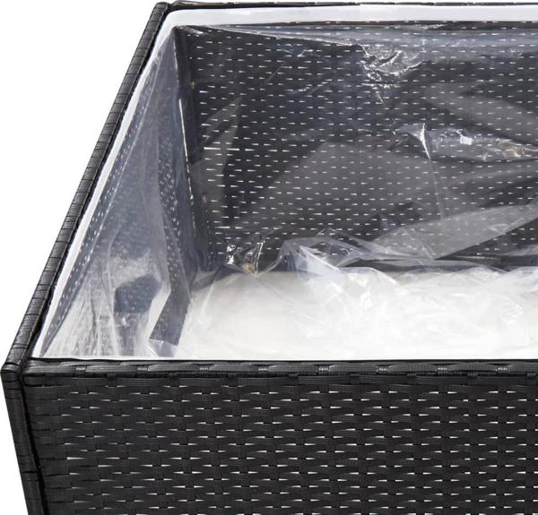 vidaXL Donica ogrodowa, czarna, 80x80x40 cm, rattan PE
