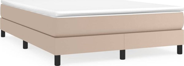 vidaXL Κρεβάτι continental με στρώμα, καπουτσίνο οικοδερμα 140x200 εκ