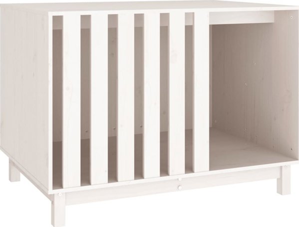 vidaXL Σπιτάκι για σκύλο, λευκό, 100x70x72 εκ., από μασίφ πεύκο
