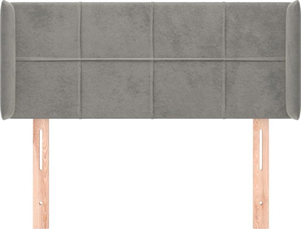 vidaXL Κεφαλάρι uszak, ανοιχτό γκρι, 103x16x78/88 cm, βελούδο