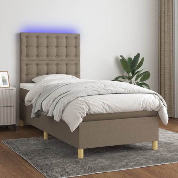 vidaXL Κρεβάτι Continental με στρώμα, ταουπ, 80x200 εκ, ύφασμα