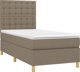 vidaXL Κρεβάτι Continental με στρώμα, ταουπ, 80x200 εκ, ύφασμα