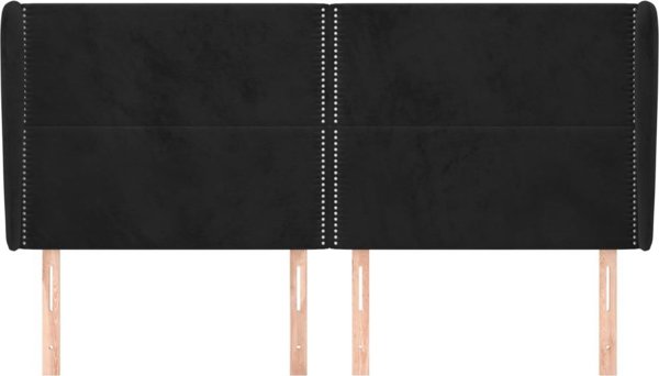 vidaXL Zaglowek uszak czarny 203x23x118/128 cm aksamit
