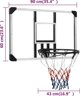 vidaXL Diafanos tamplo me kalathi gia mparks basketball 90x60x2.5 cm