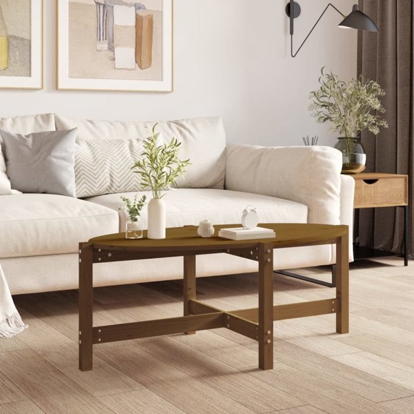 vidaXL Τραπεζάκι καφέ, χρώμα μέλι, 118x63x45 cm, μασίφ πεύκο