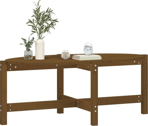 vidaXL Τραπεζάκι καφέ, χρώμα μέλι, 118x63x45 cm, μασίφ πεύκο