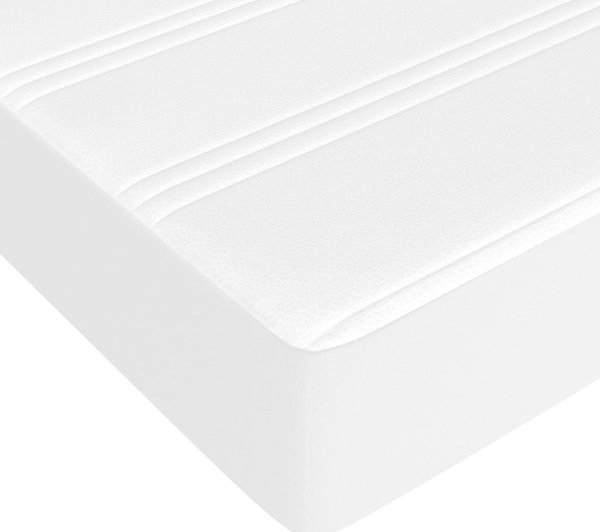 vidaXL Materac kieszeniowy, λευκό, 80x200x20 cm, τεχνητό δέρμα