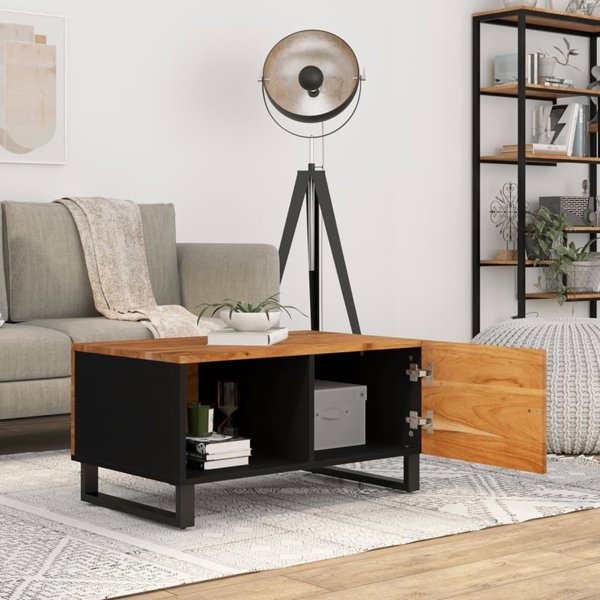vidaXL Τραπεζάκι καφέ, 80x50x40 εκ., μασίφ ξύλο ακακίας και MDF