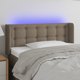 vidaXL Zaglowek do lozkou me LED, taupe, 103x16x78/88 cm, tkanina