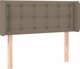 vidaXL Zaglowek do lozkou me LED, taupe, 103x16x78/88 cm, tkanina