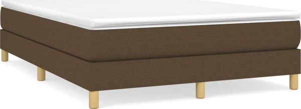 vidaXL Κρεβάτι Continental με στρώμα, καφέ ύφασμα 140x190 cm