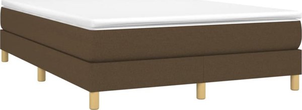 vidaXL Κρεβάτι Continental με στρώμα, καφέ ύφασμα 140x190 cm