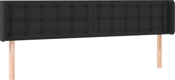 vidaXL Zaglowek do lozka z LED czarny 163x16x78/88 cm sztuczna skora