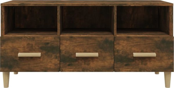vidaXL Έπιπλο για τηλεόραση, καπνισμένη δρυς, 102x36x50 cm