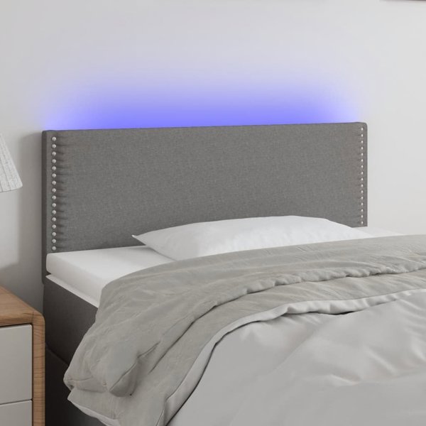 vidaXL Zaglowek do lotka me LED, ciemnoszary, 100x5x78/88 cm, tkanina