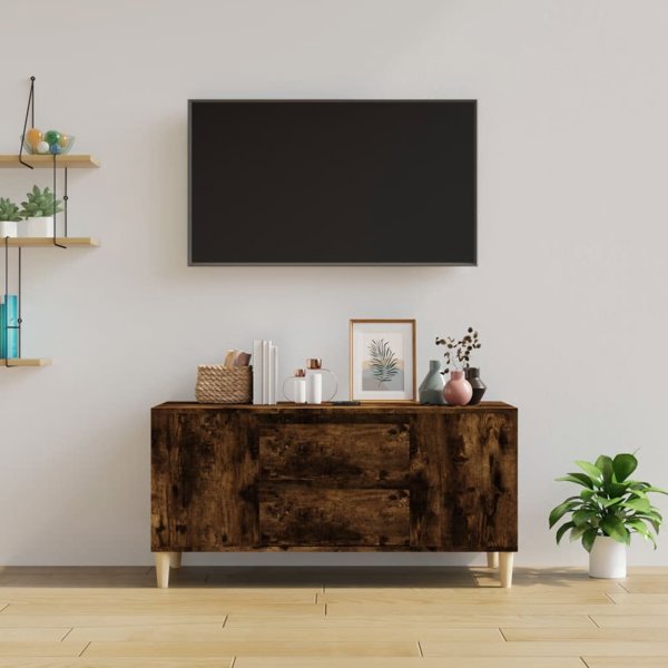 vidaXL Έπιπλο TV καπνισμένης δρυός 102x44,5x50 cm
