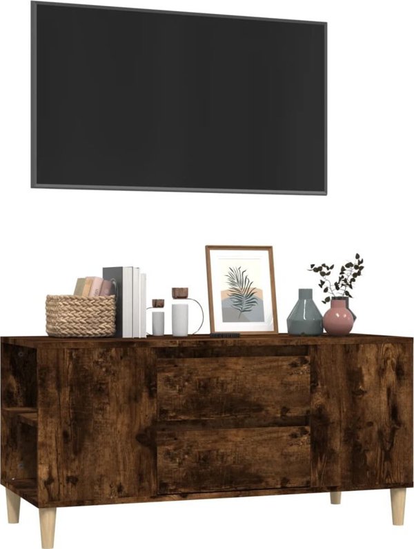 vidaXL Έπιπλο TV καπνισμένης δρυός 102x44,5x50 cm