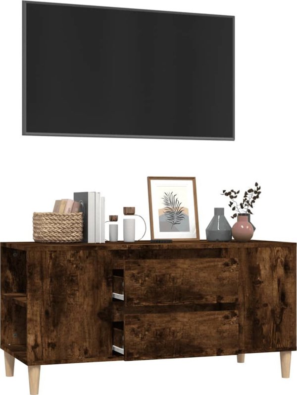 vidaXL Έπιπλο TV καπνισμένης δρυός 102x44,5x50 cm