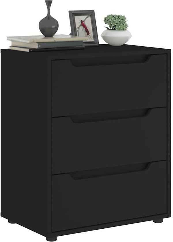 vidaXL Komoda "VISNES" Czarna 60x40x73 cm Drewno klejone