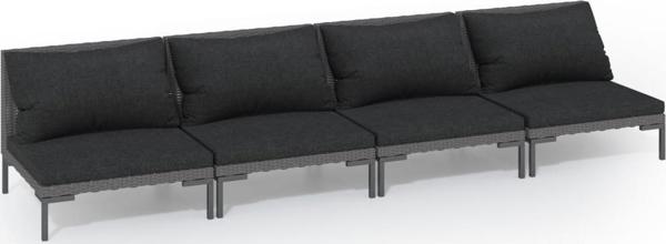 vidaXL vidaXL 4-cz. zestaw wypoczynkowy do ogrodu, z poduszkami, ciemnoszary