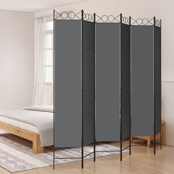 vidaXL vidaXL Parawan 6-panelowy, antracytowy, 240x220 cm, tkanina