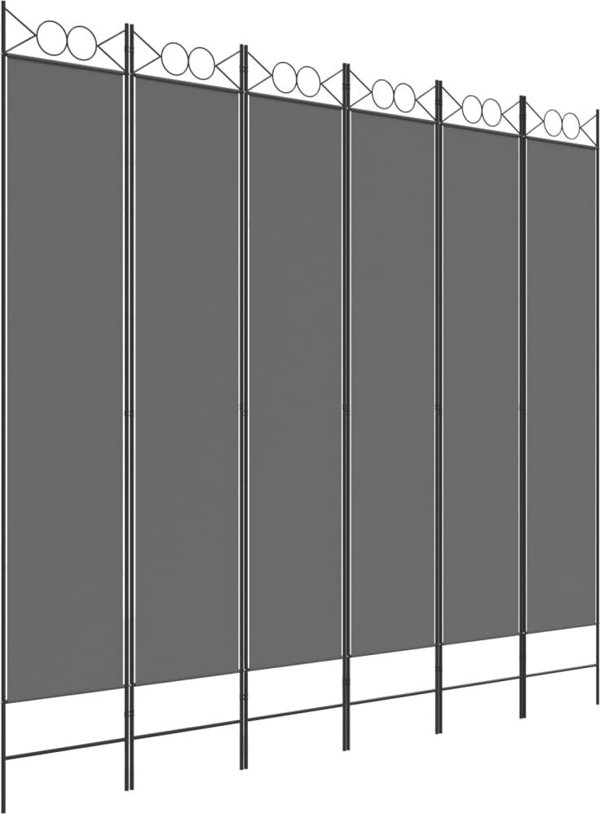 vidaXL vidaXL Parawan 6-panelowy, antracytowy, 240x220 cm, tkanina