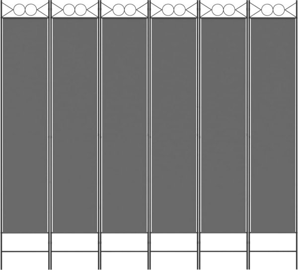 vidaXL vidaXL Parawan 6-panelowy, antracytowy, 240x220 cm, tkanina