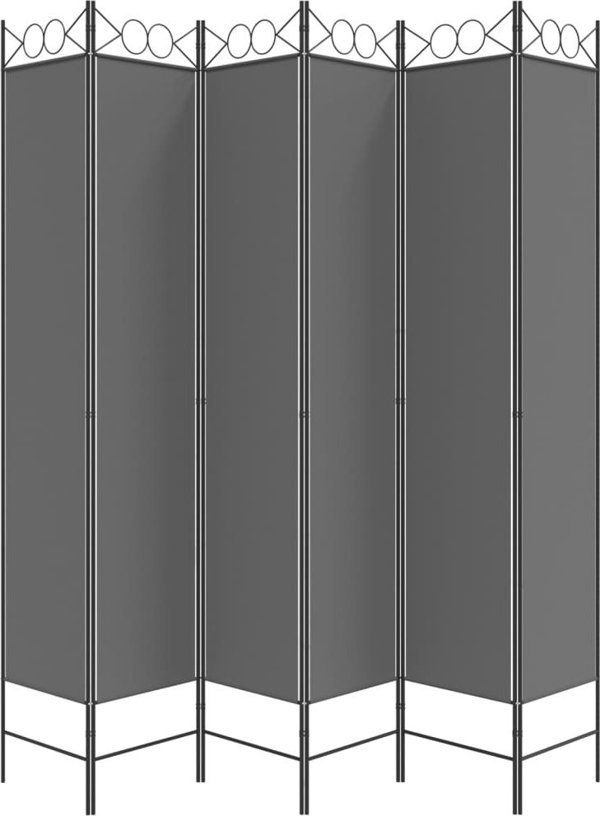 vidaXL vidaXL Parawan 6-panelowy, antracytowy, 240x220 cm, tkanina