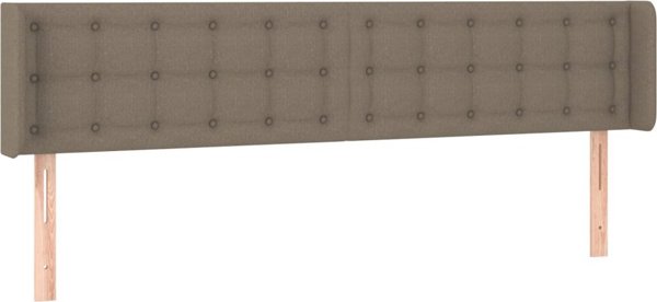 vidaXL Zaglowek do lozkou me LED, taupe, 163x16x78/88 cm, tkanina