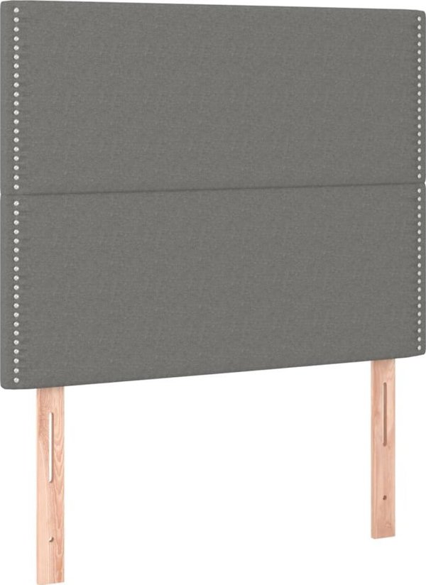 Κεφαλάρι κρεβατιού με LED vidaXL, σκούρο γκρι, 90x5x118/128 cm, υφασμάτινο