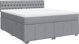 vidaXL Kρεβάτι Continental με στρώμα, ανοιχτό γκρι, ύφασμα, 180x200 cm