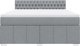 vidaXL Kρεβάτι Continental με στρώμα, ανοιχτό γκρι, ύφασμα, 180x200 cm