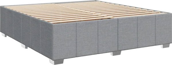 vidaXL Kρεβάτι Continental με στρώμα, ανοιχτό γκρι, ύφασμα, 180x200 cm
