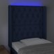 vidaXL Ζαγκλόβεκ για κρεβάτι με LED, μπλε, 83x16x118/128 εκ, ύφασμα